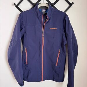 Patagonia Blue Jacket with Orange Accents